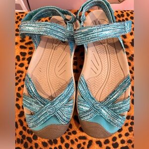Keen Bali strap sandal teal aqua size 7.5 38 EUC